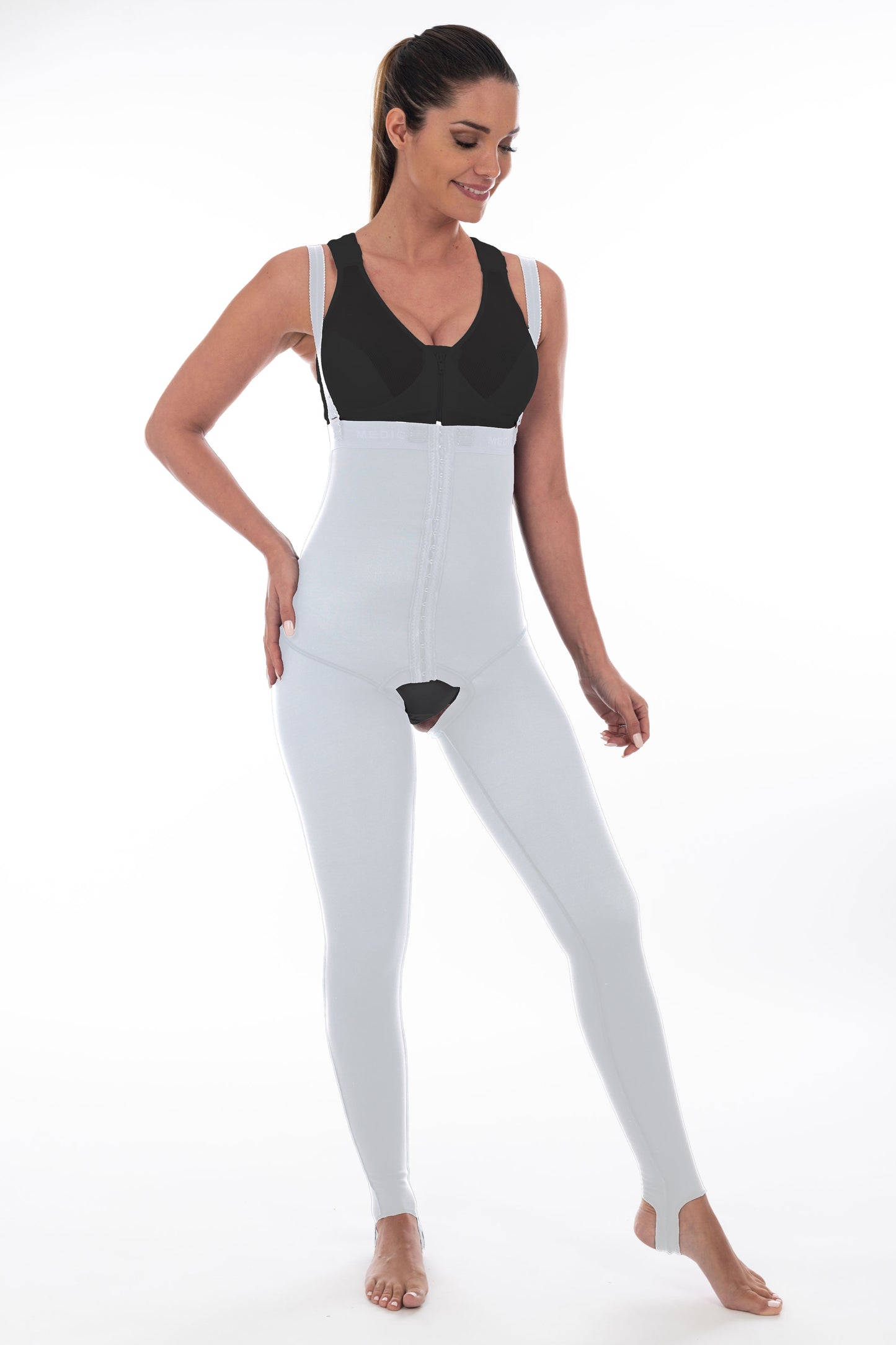 EC004 | Lipo Panty Kompressionshose mit Fusskeil und Trägern